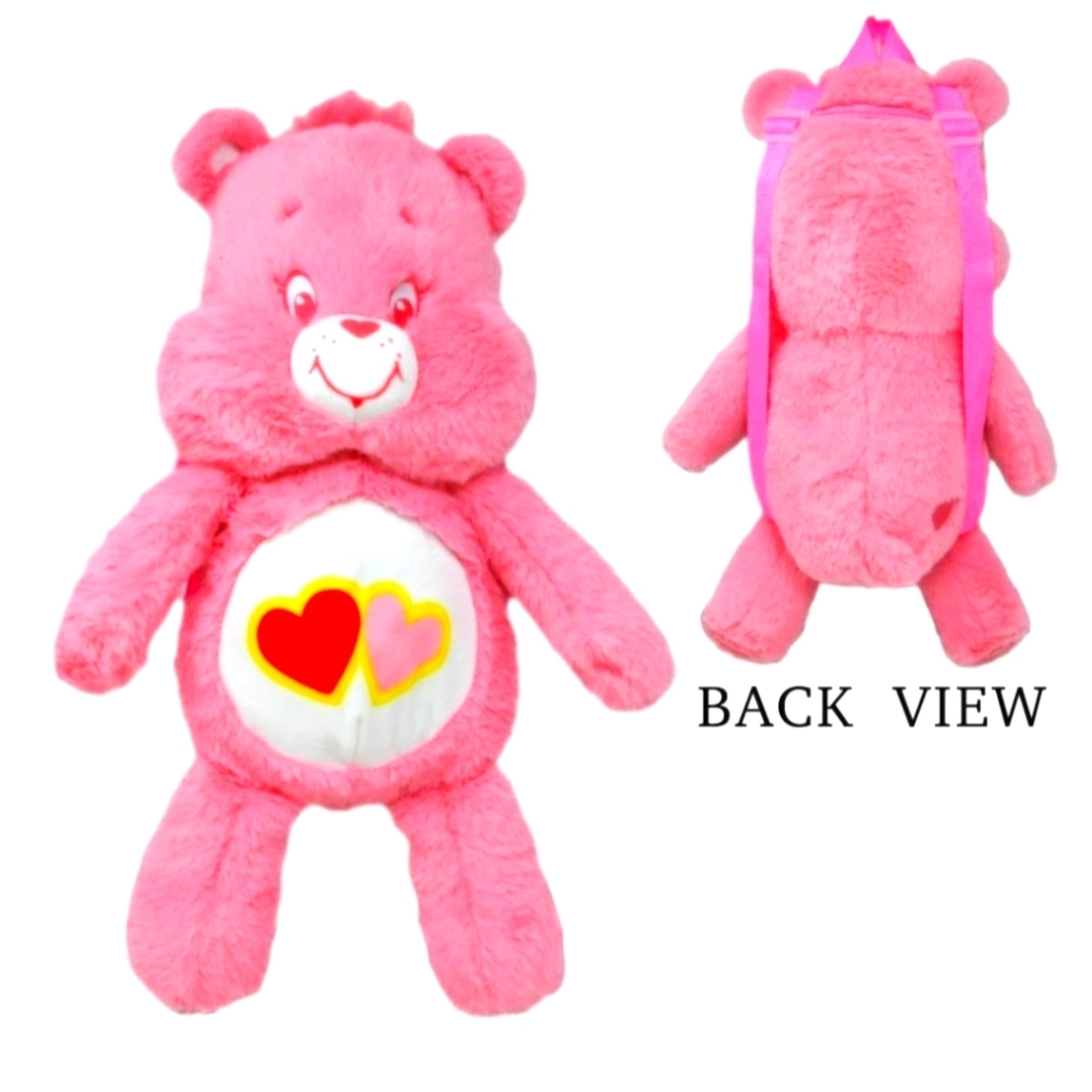 Pink Heart Plush Backpack - Kids Toy Bear